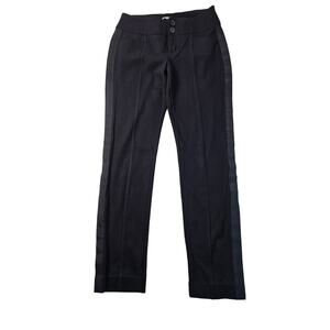 Cabi sz 4 black mixed media sd striped career casual work pants EUC stretch